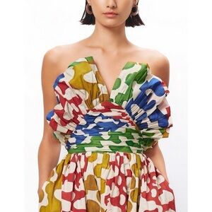 NWOT Mara Hoffman Cropped Ruffle Vivi Strapless Top